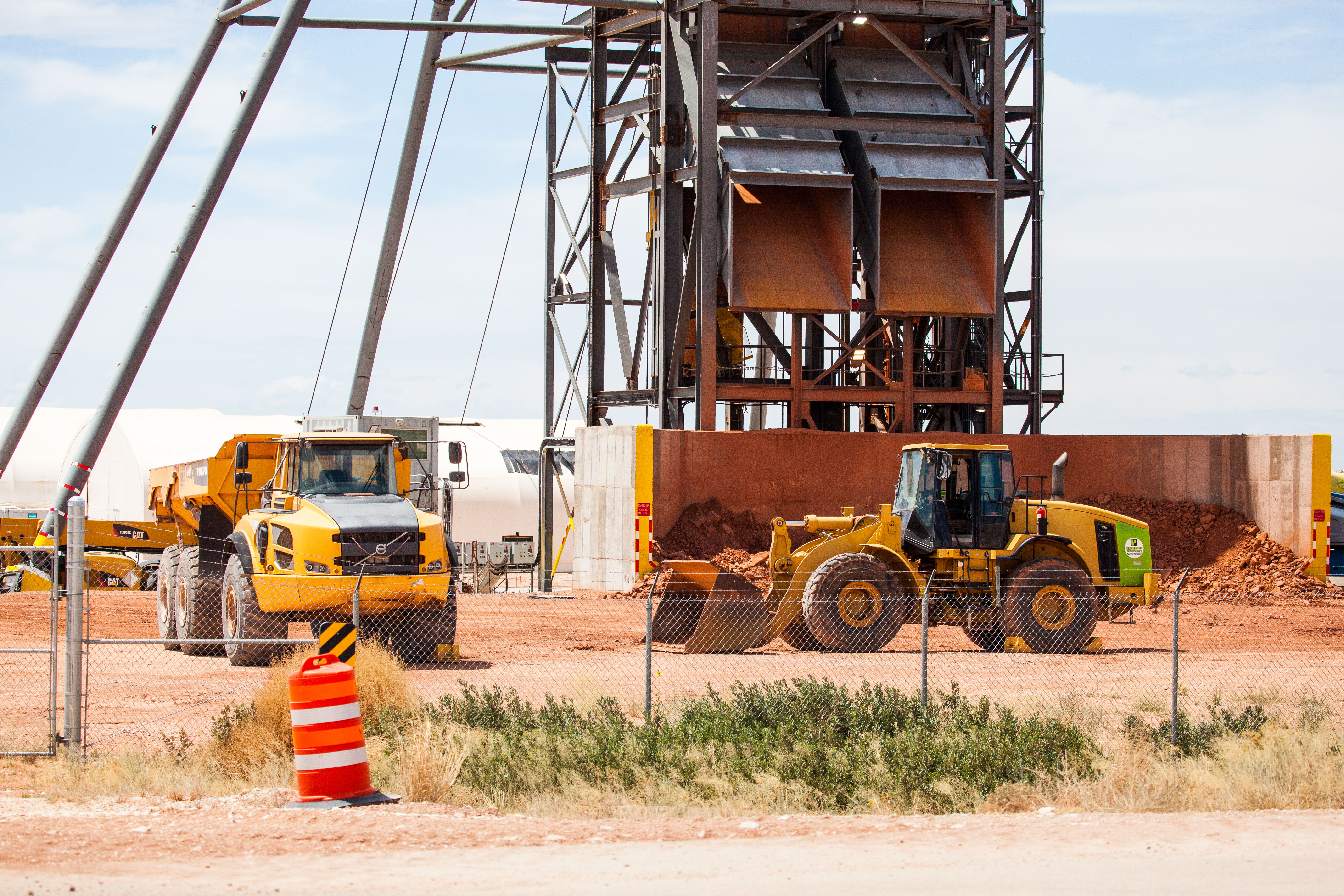 Distant shot of the utility shaft